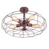 NIUYAO Vintage Industrial Fan Style Wrought Iron Semi Flush Mount Ceiling Pendant Light Chandelier Rustic Lighting Fixture with 5 Lights Rust Finish 450405 view 1