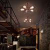 NIUYAO Vintage Industrial Fan Style Wrought Iron Semi Flush Mount Ceiling Pendant Light Chandelier Rustic Lighting Fixture with 5 Lights Rust Finish 450405 view 2