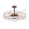NIUYAO Vintage Industrial Fan Style Wrought Iron Semi Flush Mount Ceiling Pendant Light Chandelier Rustic Lighting Fixture with 5 Lights Rust Finish 450405 view 3