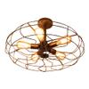 NIUYAO Vintage Industrial Fan Style Wrought Iron Semi Flush Mount Ceiling Pendant Light Chandelier Rustic Lighting Fixture with 5 Lights Rust Finish 450405 view 4