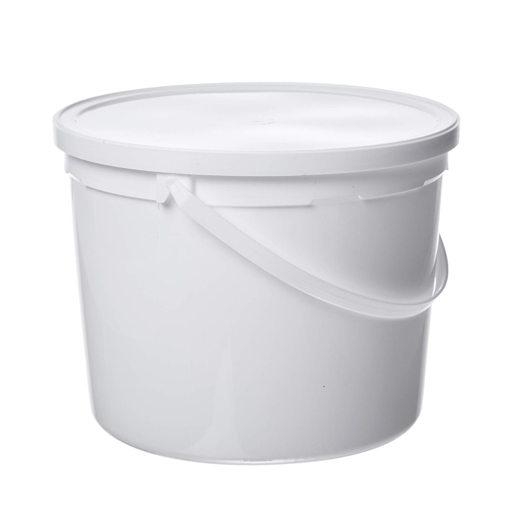 Consolidated Plastics 42586 Pail With Handle, HDPE, 5 quart, White, 10 Piece