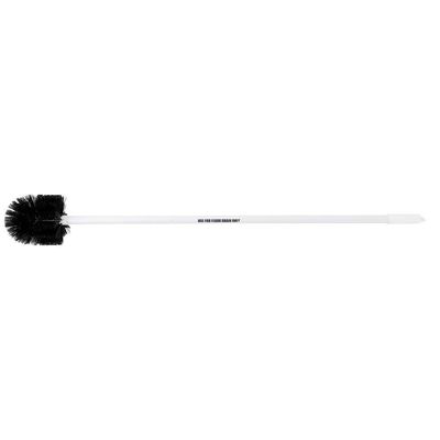 Drain Brush with Black Bristles White Plastic 4' Rigid Handle- 6"Dia