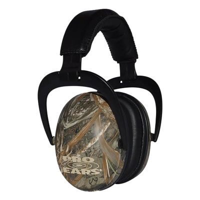 Pro Ears Ultra Sleek Passive Hearing Protection Ear Muffs, Superior Comfort for Long Gun Use, Indoor and Outdoor Range, NRR 26, Made in USA, Adjustable and Padded, Max 5 Camo