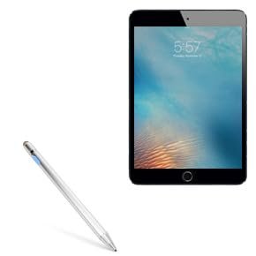 BoxWave Stylus Pen Compatible with iPad mini 4 (2015) - AccuPoint Active Stylus, Electronic Stylus with Ultra Fine Tip - Metallic Silver