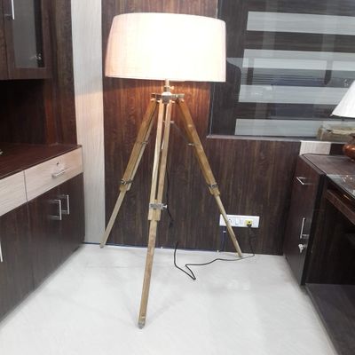 THOR INSTRUMENTS Vintage Teak Wood Living Room Decor Floor Lamp Rustic Vintage Home Decor Gifts