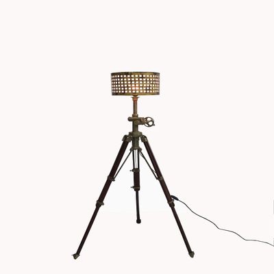 THOR INSTRUMENTS Vintage Brass Look Nautical Tripod Floor Shade Lamp Home Decor Rustic Vintage Home Decor Gifts