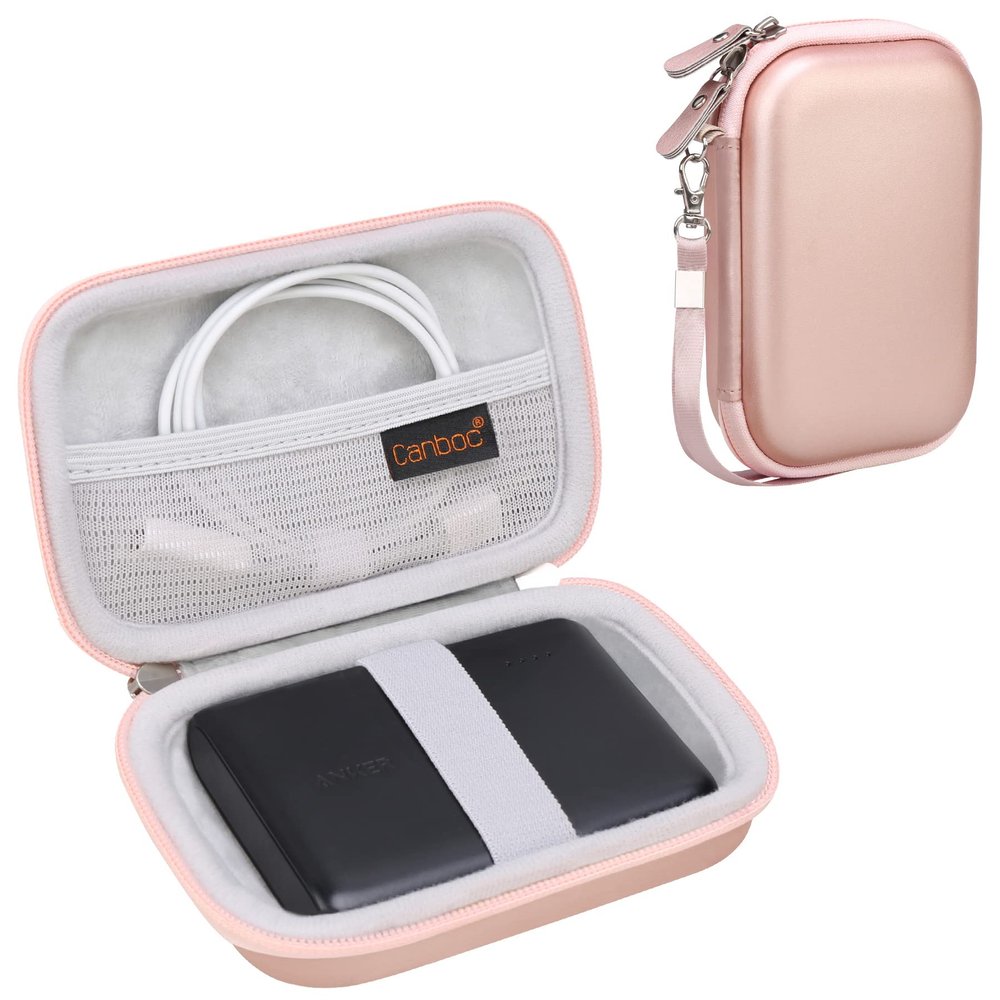 Canboc Hard Case for Anker PowerCore 13000 Portable Charger, Rose Gold