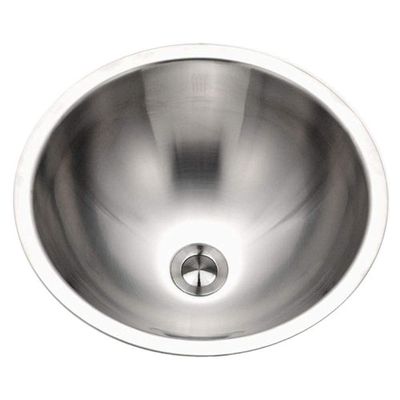 Houzer Opus Stainless Steel Bathroom Sink: 16 Inch Undermount Round Bowl without Overflow, Optional Grid Drain, Durable & Versatile, Essential for Home & Apartment: CR-1620-1