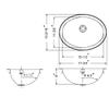 Houzer 18" Stainless Steel Undermount Oval Bowl Lavatory Sink view 3