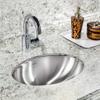 HOUZER CHT-1800-1 Opus 18 Inch Stainless Steel Drop-in Oval Bathroom Sink, Without Overflow, Cabinet Compatibility, Single Bowl, Satin Finish view 4