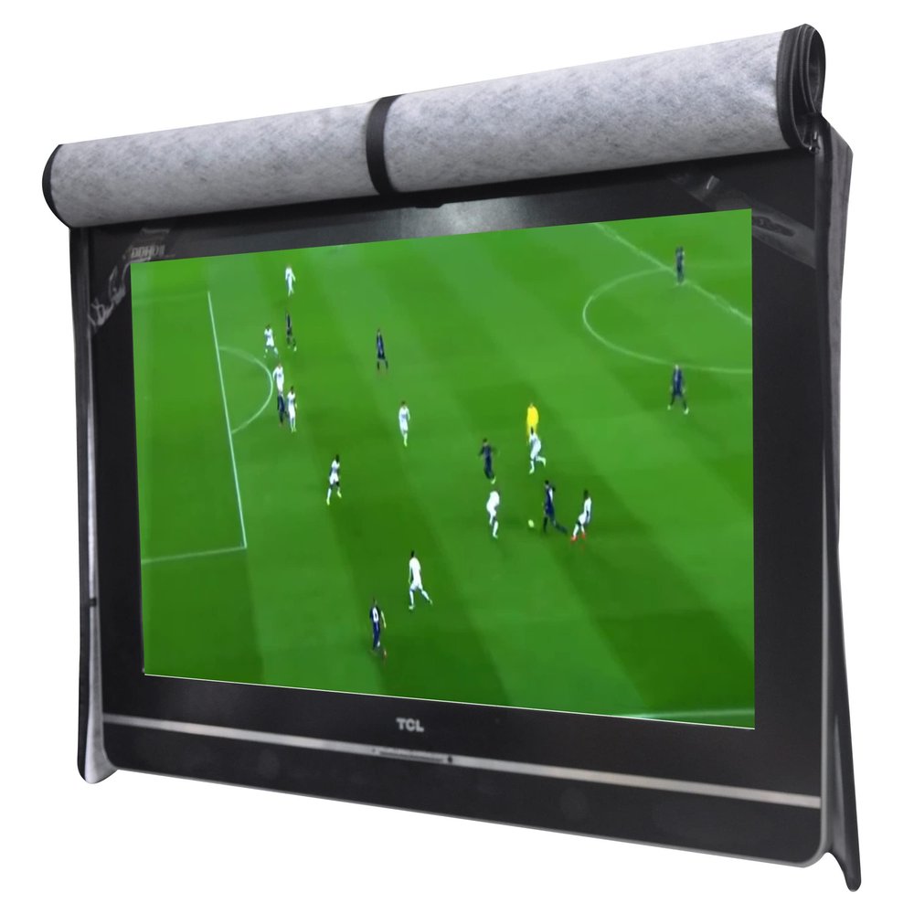 acoveritt Outdoor 55" TV Set Cover,Scratch Resistant Liner Protect LED Screen Best-Compatible with Standard Mounts and Stands (Black)
