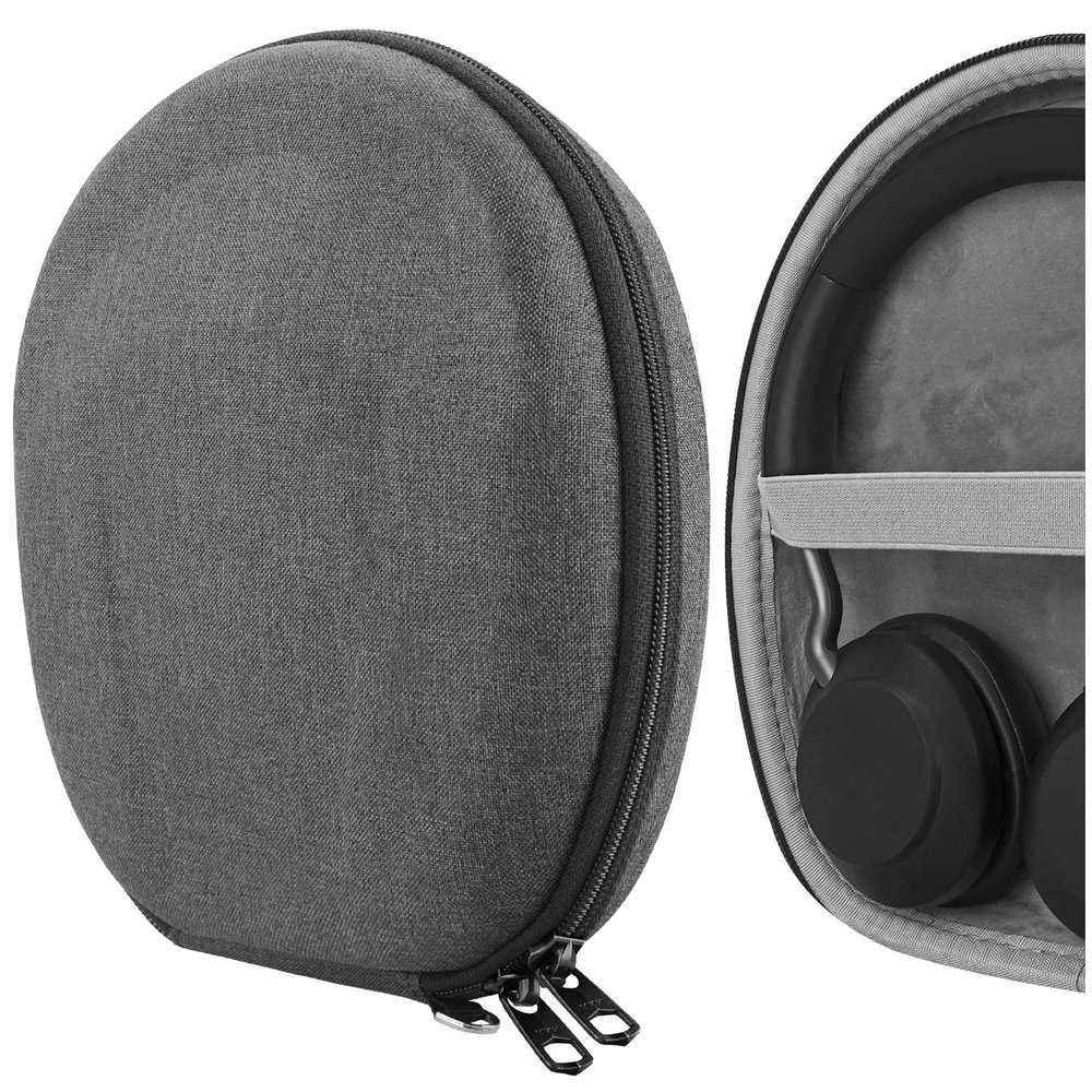 Geekria Shield Case Compatible with Jabra Evolve275, Evolve265, Evolve255, Evolve250, Evolve230 Case, Replacement Protective Hard Shell Travel Carrying Bag with Cable Storage (Grey)