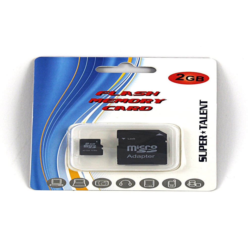 Super Talent 2 GB MicroSD Flash Memory with SD Adapter MSD2GBST/R
