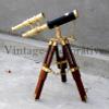 Marine Navy Brass Telescope With Table Top Wooden Tripod Nautical Spyglass Decor view 2