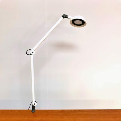 Wood Technology ZTRA LED Architect Desk Lamp with Adjustable Clamp and Dimmer, White