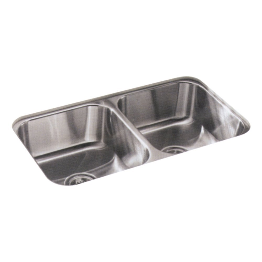 Sterling 11406-NA McAllister 32-inch by 18-inch Under-mount Double Equal Bowl Kitchen Sink, Stainless Steel