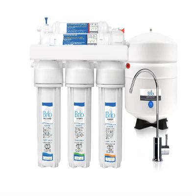 Premier Water Reverse Osmosis Water Filtration System - 5 Stage RO Water Purifier with Faucet and Tank - Under Sink Water Filter - Plus 4 Replacement Filters - 75 GPD