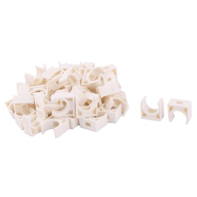 uxcell PVC Family U Shaped Water Supply Tube Pipe Holder Stand Clamps 16mm Dia 50 Pcs