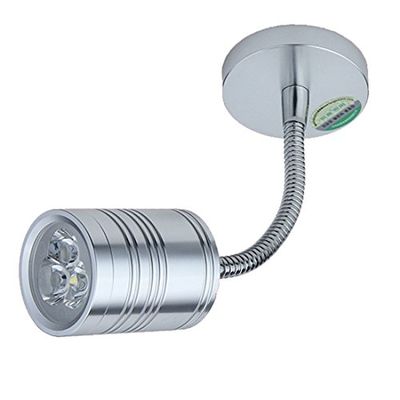 BRILLRAYDO 3W LED Flexible Pipe Light Picture Spot Lamp Fixture Silver Shell W...