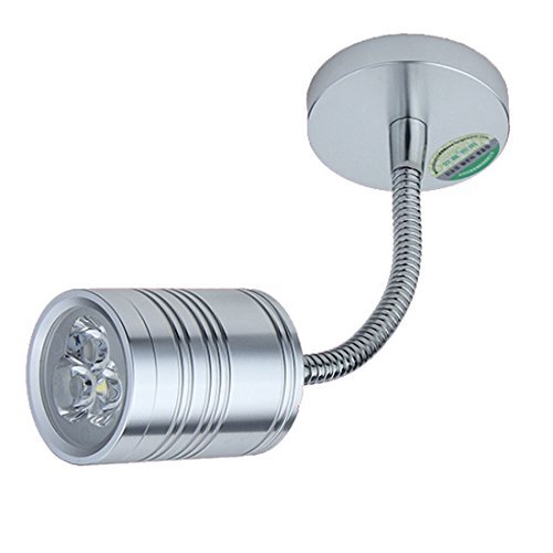 BRILLRAYDO 3W LED Flexible Pipe Light Picture Spot Lamp Fixture Silver Shell W...
