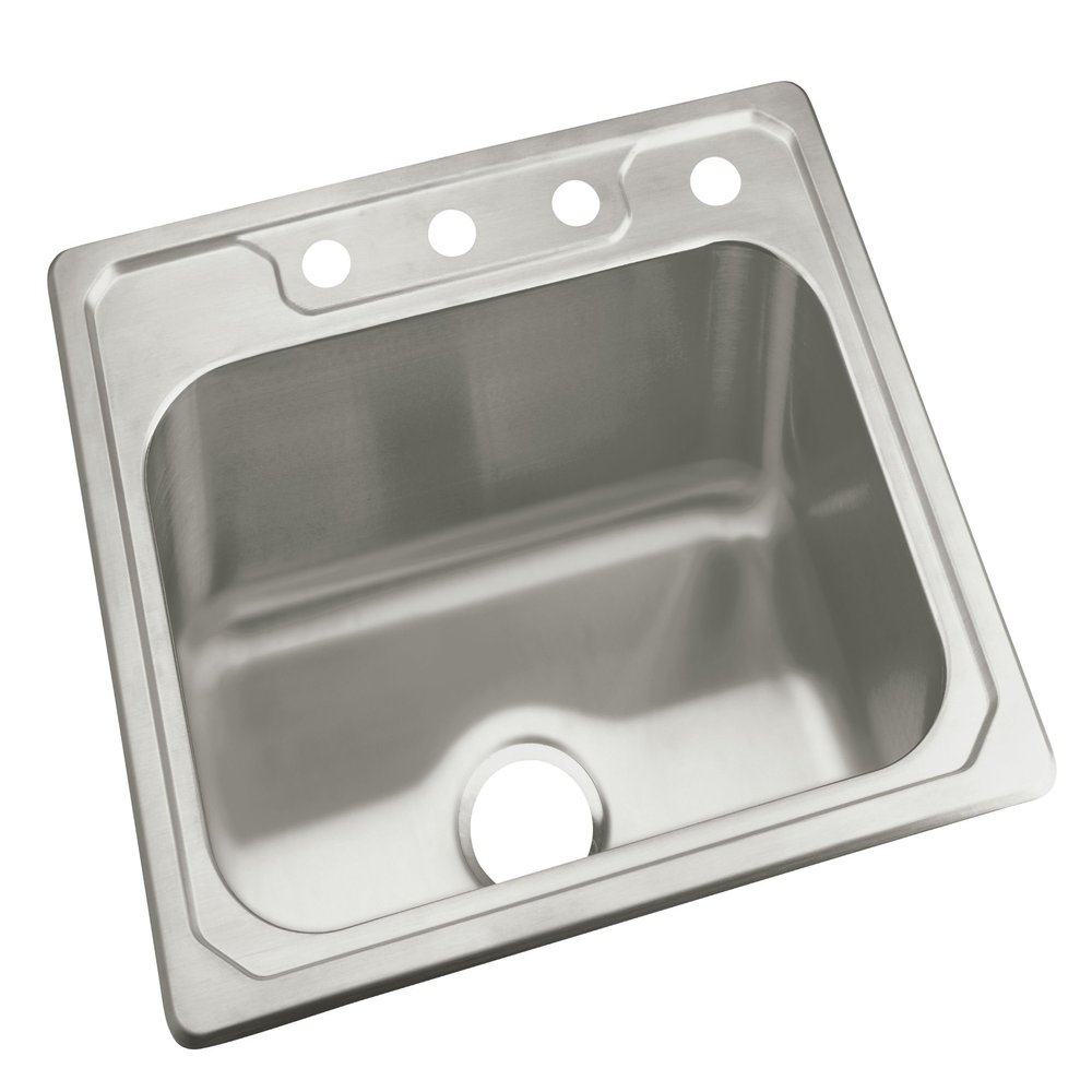 STERLING, a KOHLER Company 14711-4-NA Middleton 25-inch by 22-inch Top-mount Single Bowl Kitchen Sink, Stainless Steel