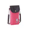 Leather & Canvas Embroidery Flower Mobile Phone Crossbody Bag, Red view 1