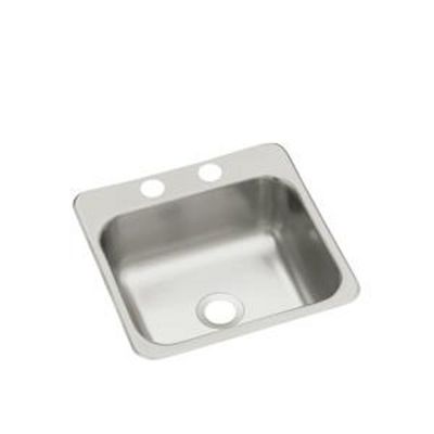 STERLING, a KOHLER Company B153-2 Secondary Sink 15-Inch by 15-Inch Top-mount Single Bowl Bar Sink, Stainless Steel, Satin, 1.44