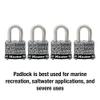 Master Lock 3SSQ Stainless Steel Outdoor Padlock with Key, 4 Pack Keyed-Alike view 2