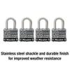 Master Lock 3SSQ Stainless Steel Outdoor Padlock with Key, 4 Pack Keyed-Alike view 3