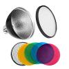 Godox AD-S2 Standard Reflector with Soft Diffuser and ad-s11 Witstro Flash Speedlite Accessories for Godox AD200pro II AD200 AD200PRO AD360 AD360II Flashes view 1