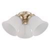 7784500 Three-Light LED Cluster Ceiling Fan Light Kit, Polished Brass Finish with Frosted Ribbed Glass view 1