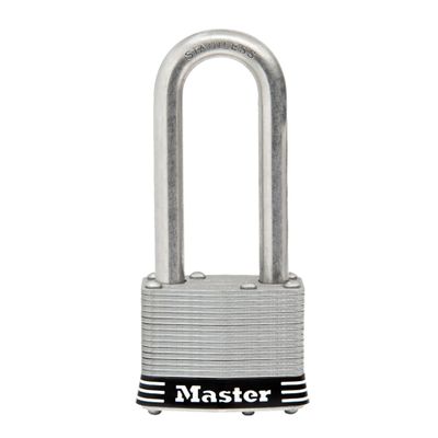 Master Lock 2in (51mm) Wide Laminated Stainless Steel Pin Tumbler Padlock with 2-1/2in (64mm) Shackle 5SSKADLJ
