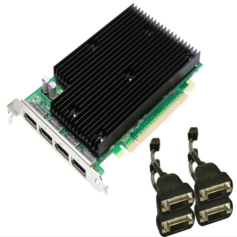 NVIDIA Quadro NVS 450 by PNY 512MB GDDR3 PCI Express Gen 2 x16 Quad DisplayPort or DVI-D SL Professional Business Graphics Board, VCQ450NVS-X16-DVI-PB
