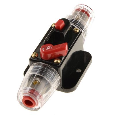 ANJOSHI 100A Circuit Breaker 20-300Amp With Manual Reset Fuse Holder for Auto Car Protection Stereo Switch and Amps Overload Protection 12V-24V DC Replace Fuses