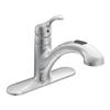 Moen CA87316C Renzo Single Handle Low Arc Pullout Kitchen Faucet Featuring Power Clean, Chrome view 1