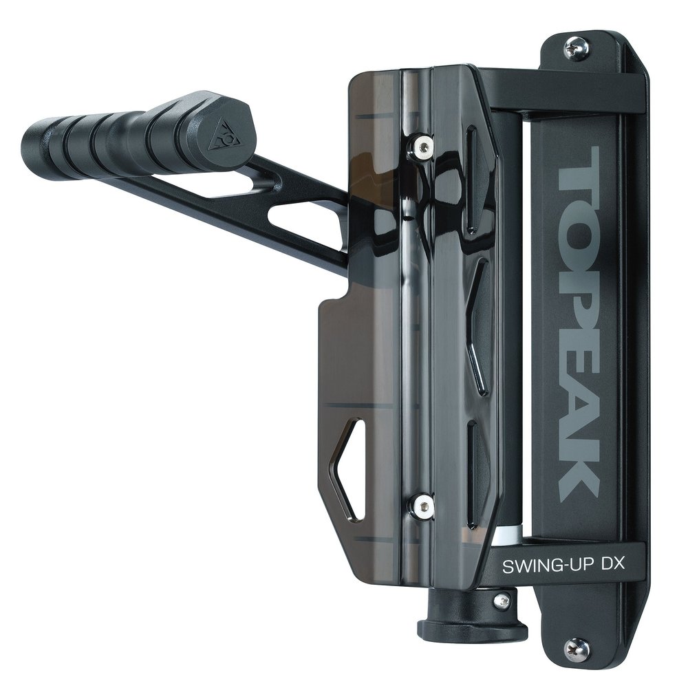 Topeak Swing-Up DX Bike Holder Adjustable Wall-Mount Storage System for Space Saving, Dual-Side Swivel, 15 Locking Increments, Fits Tires up to 2.35, Durable Alloy & Steel Build