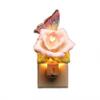 Cosmos 2127 Fine Porcelain Lighted Butterfly/Peace Rose Night Light, 3-Inch view 1
