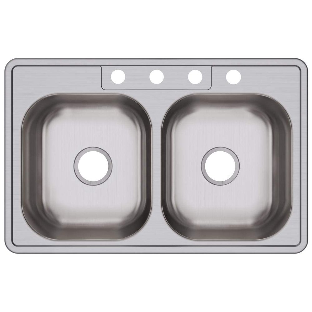 Dayton D233214 Equal Double Bowl Top Mount Stainless Steel Sink