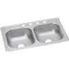 Dayton D233214 Equal Double Bowl Top Mount Stainless Steel Sink view 3