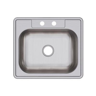 Elkay D125222 22 Gauge Stainless Steel Single Bowl Top Mount Kitchen Sink, 25 x 22 x 6.5625"