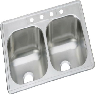 Elkay DSE233214 Dayton Equal Double Bowl Drop-in Stainless Steel Sink 33 x 21