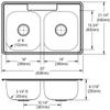 Elkay DSE233214 Dayton Equal Double Bowl Drop-in Stainless Steel Sink 33 x 21 view 3