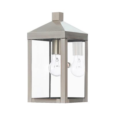 Livex Lighting 20582-91 Nyack 1-Light Outdoor Wall Lantern, Brushed Nickel