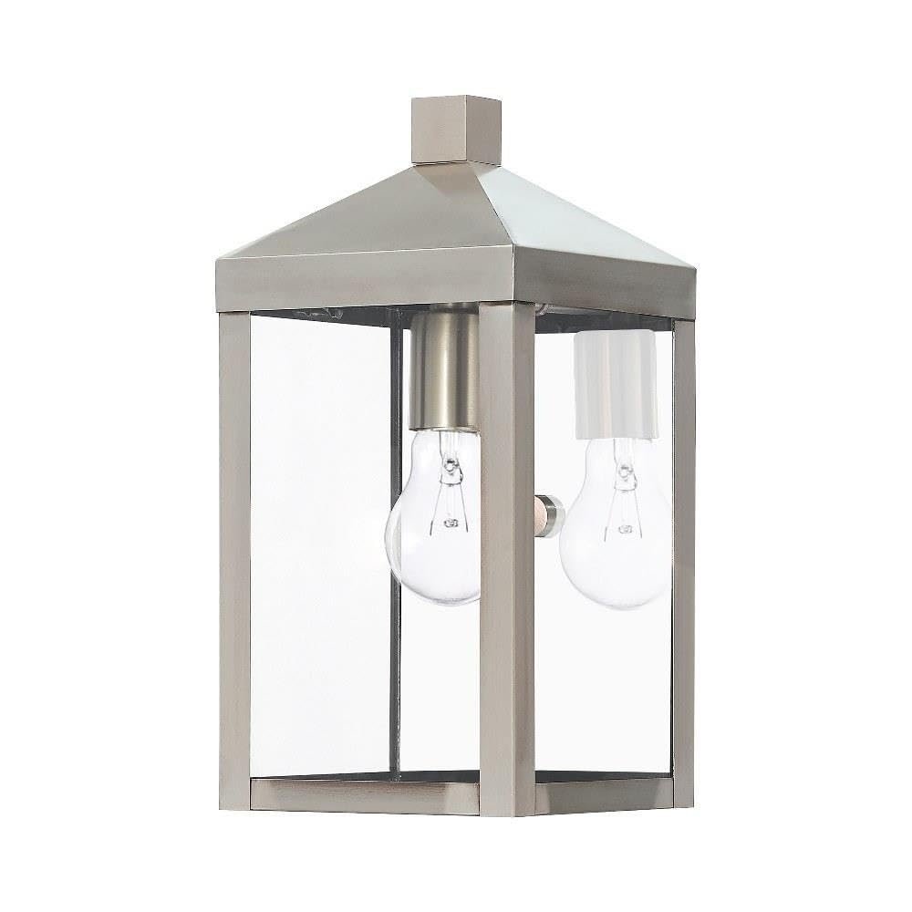 Livex Lighting 20582-91 Nyack 1-Light Outdoor Wall Lantern, Brushed Nickel