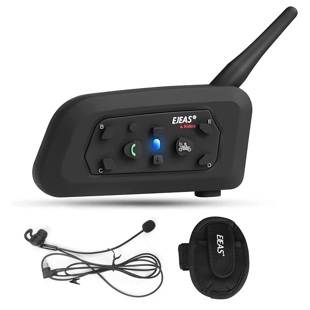 EJEAS V6C Professional Football Referee Bluetooth Intercom, 2 People Wireless Bluetooth Headset with Running Armband for Soccer Hockey Rugby Sports (1 Pack)