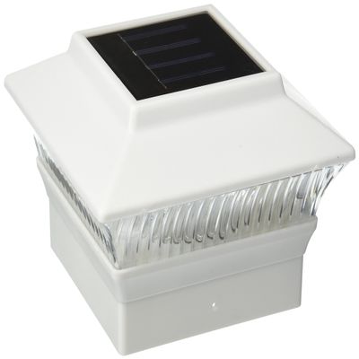 GSL SS-GSL-PL244W Solar Square PVC Post and Fence Mount (Set of 2)
