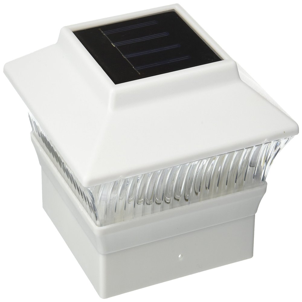 GSL SS-GSL-PL244W Solar Square PVC Post and Fence Mount (Set of 2)