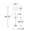 360 Lighting Caper 60 1/2" Tall Nickel Tray Table USB and Outlet Floor Lamp view 4
