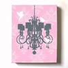 Modern Paris Shabby Chic Chandelier - Paisley & Lovebirds Stretched Canvas Nursery Decor - Wall Art that Makes a Memorable Baby Gift - Wooden Frame Construction - Ready to Hang 8X10 view 1