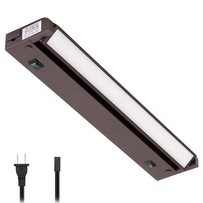 GETINLIGHT 12-Inch Plug-in Swivel LED Under Cabinet Light, 2-CCT, Bronze